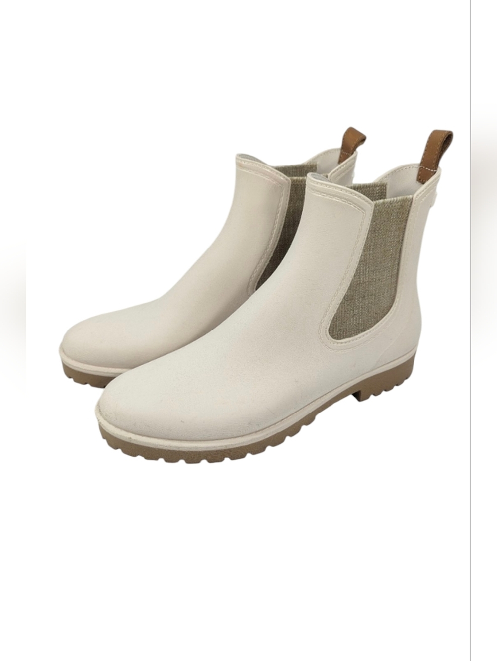 Vince Risa Rubber Water Repellent Chelsea Pull On Lug Boots 10